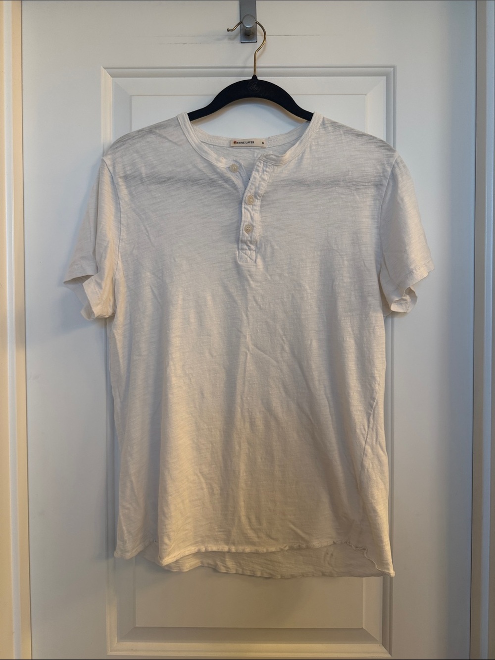 Marine Layer Men's White Short-Sleeve Henley Tee